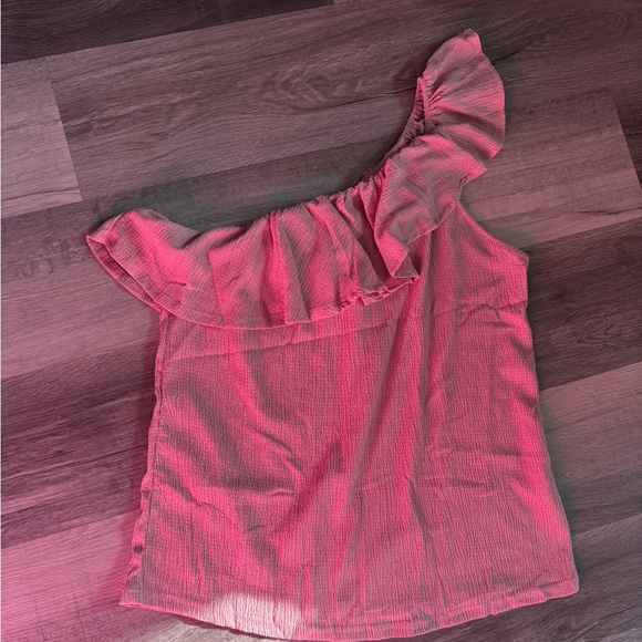 Pink Ruffled One-Shoulder Top - Picture 2 of 2